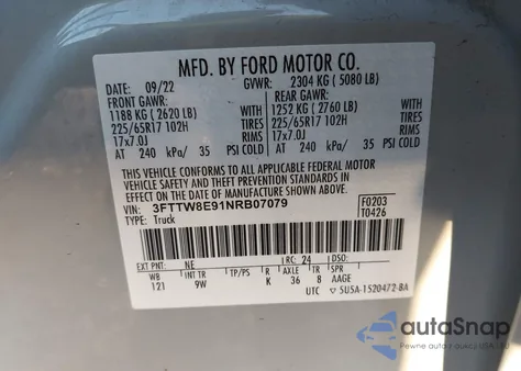 2022 Ford Maverick Xl from USA, damaged, VIN 3FTTW8E91NRB07079